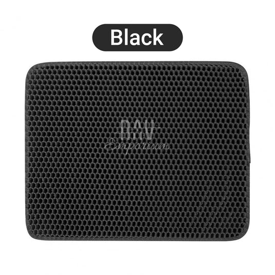 Black cat litter mat