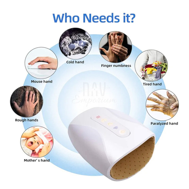 Rechargeable palm massager unit