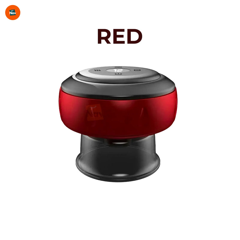  Wireless cupping device red color variant display