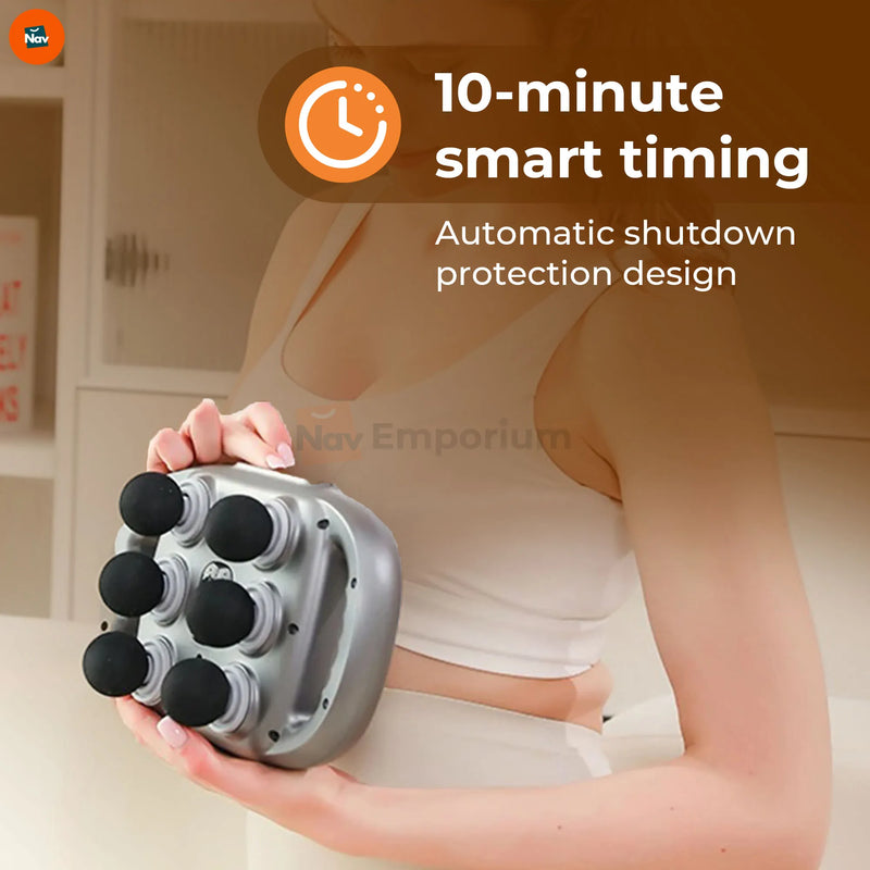  Lifestyle shot using deep tissue percussion gun
