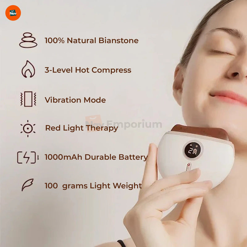 features heated face massager