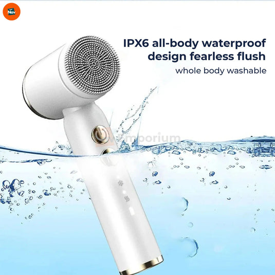 shows hot cold facial brush