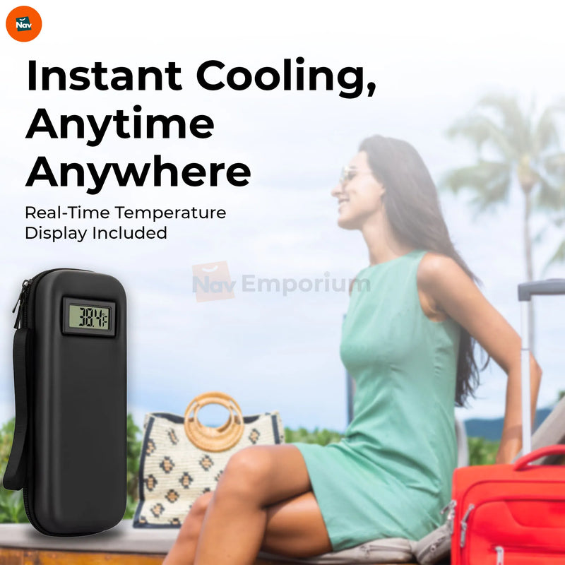 Benefit image highlighting 8-hour cooling with ice packs 