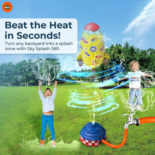 Benefit image of kids water rocket sprinkler safe design