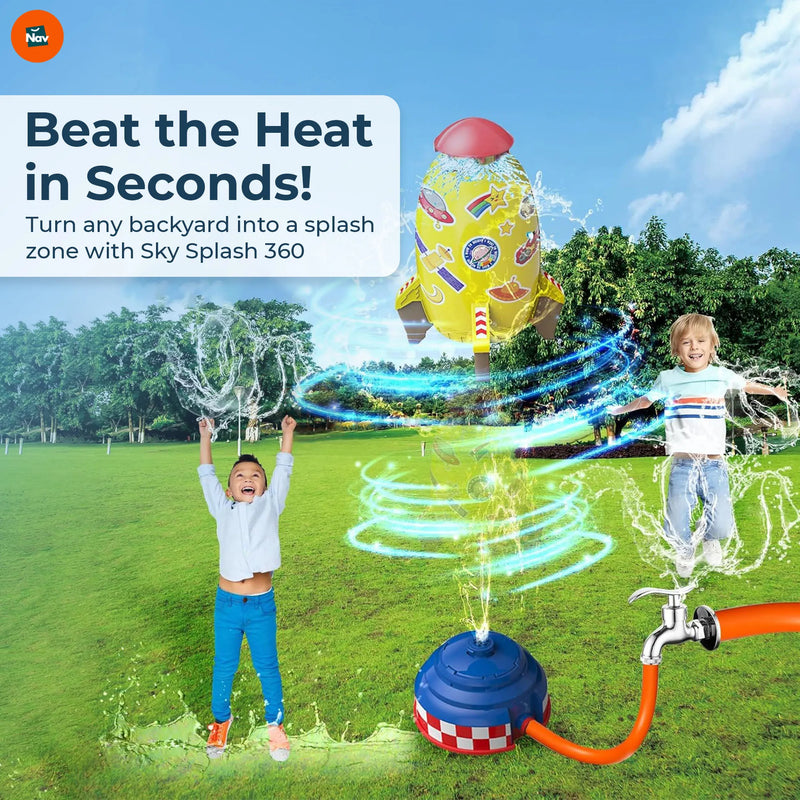 Benefit image of kids water rocket sprinkler safe design