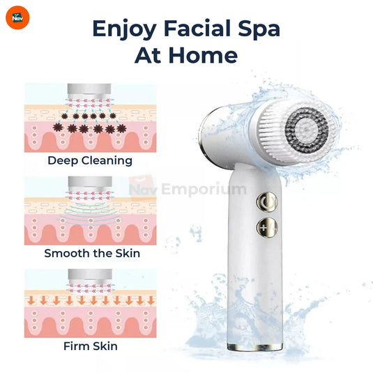 shows electric facial cleansing brush