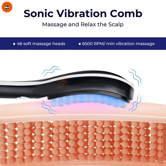  Laser hair growth comb features infographic