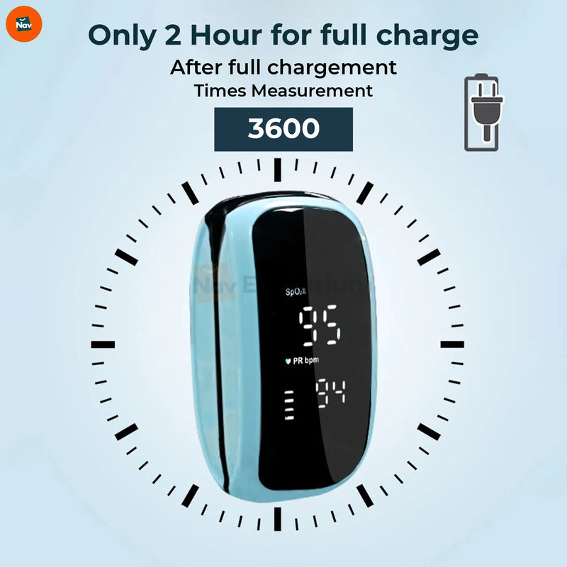  Rechargeable pulse oximeter lifestyle shot, user checking oxygen at home 