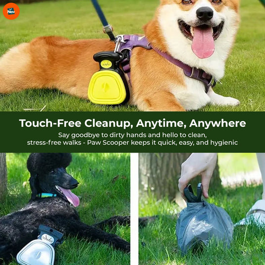  Feature image focuses on one-handed travel pooper scooper action