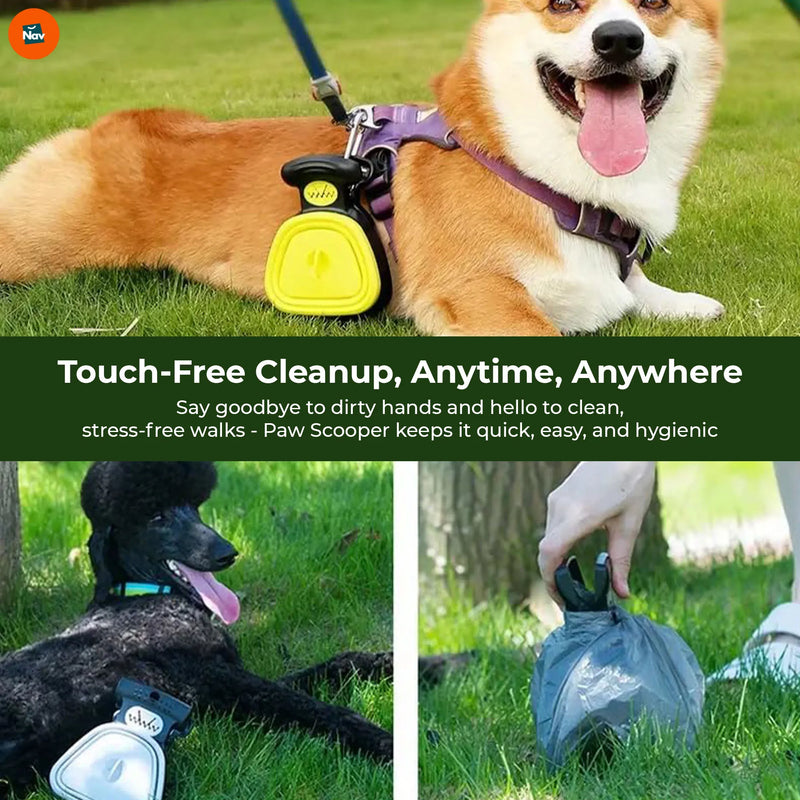  Feature image focuses on one-handed travel pooper scooper action