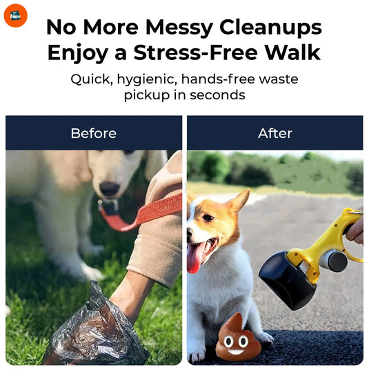  Feature image showing built-in bag storage portable pooper scooper