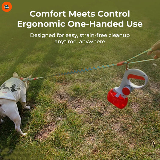  Benefit image demonstrating mess-free pet waste removal tool