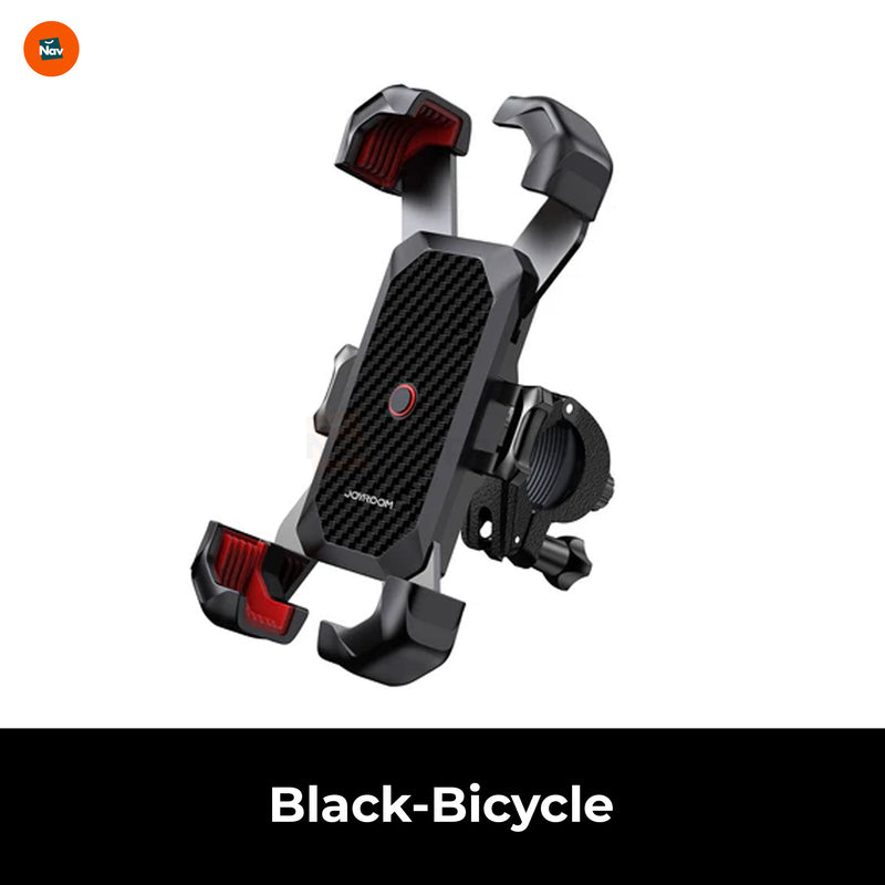Demonstrating 360-degree phone mount adjustability. 