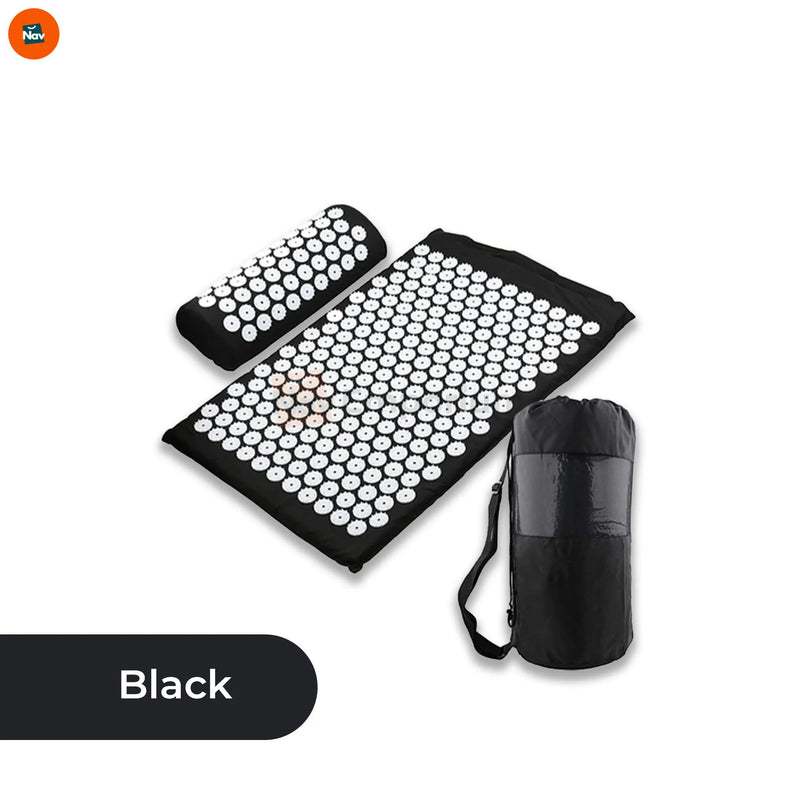 shows acupressure mat and pillow