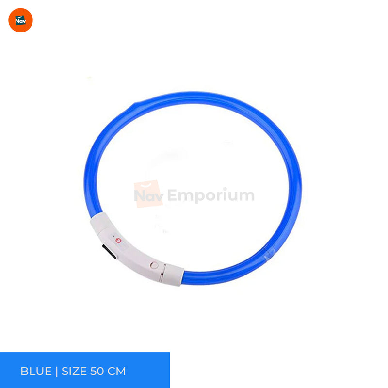 Various sizes of LED dog collars 