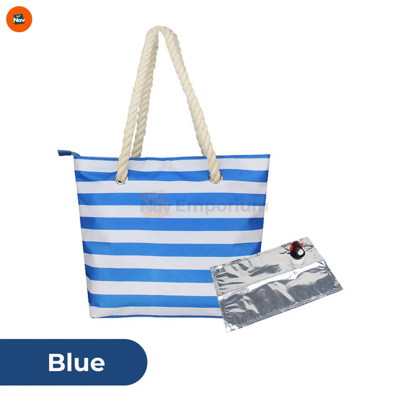 Variant image blue color of wine tote bag