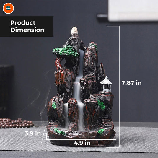 Waterfall incense holder in use