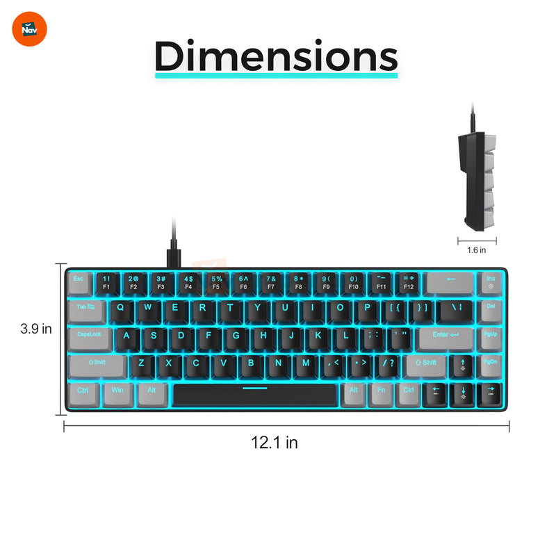 Compact 60% gaming keyboard 
