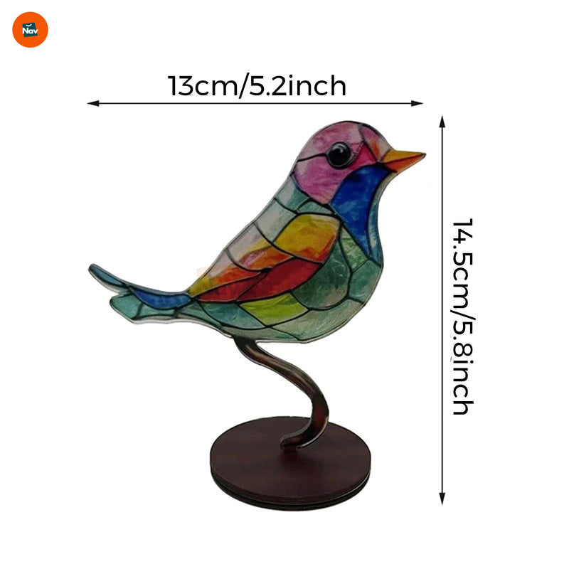 Vibrant glass bird ornament