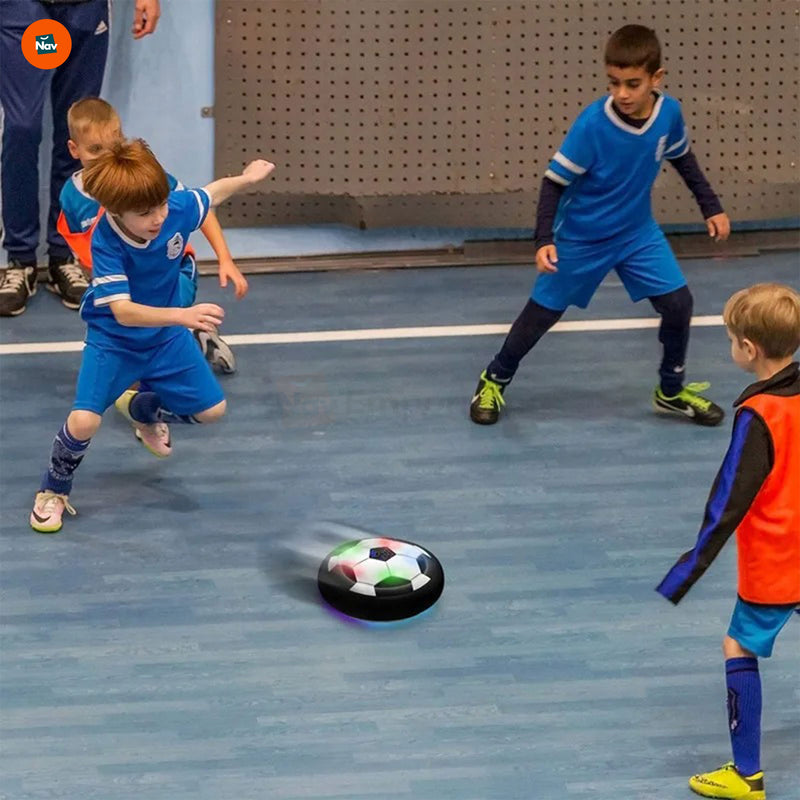 LED-lit hover soccer ball close-up 