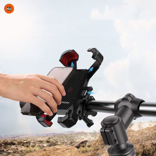 Detailed view of MotoGrip 360 mount design. 