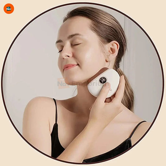 Lifestyle image of spa use heated face massager 