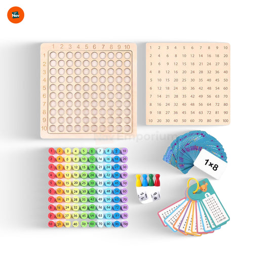 Wooden math board front view 