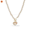 LoveGleam Retro Pearl Heart Choker