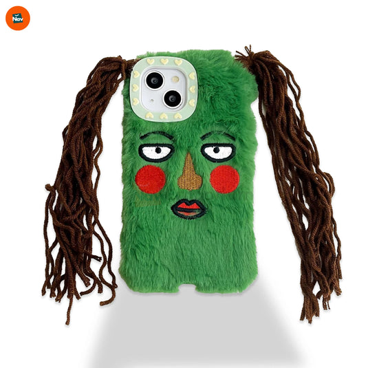 Braided plush phone case 