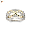 Twin Glow Two-Tone Infinity Ring