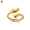 Gold Plated Adjustable Stackable Rings Set