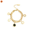 GothiLayer Vintage Coin & Pearl Bracelet Set