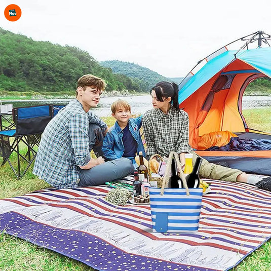 Lifestyle image beach picnic with wine tote bag