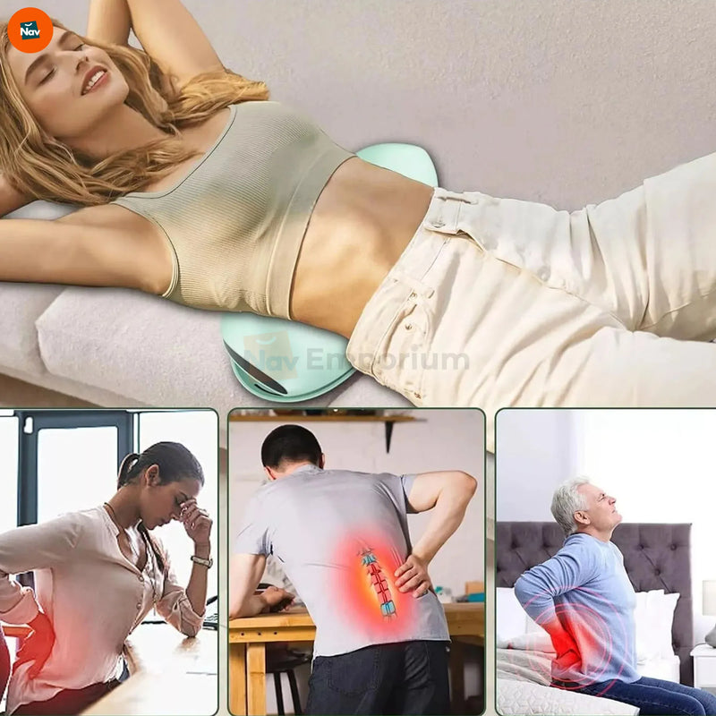  Lifestyle shot with lumbar traction device used at home