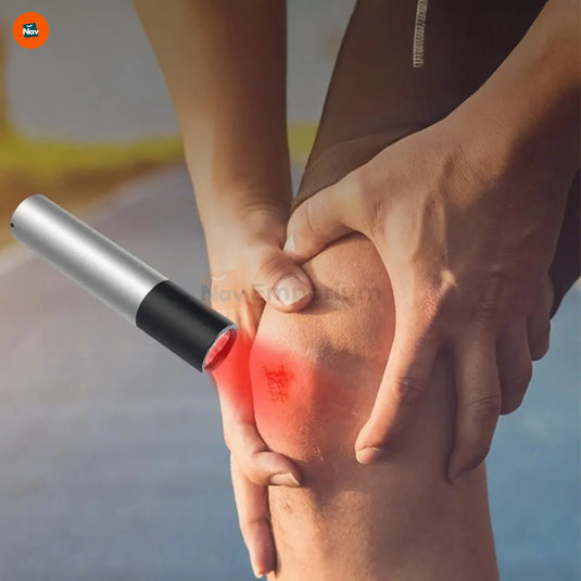 Lifestyle shot using infrared therapy flashlight for daily relief