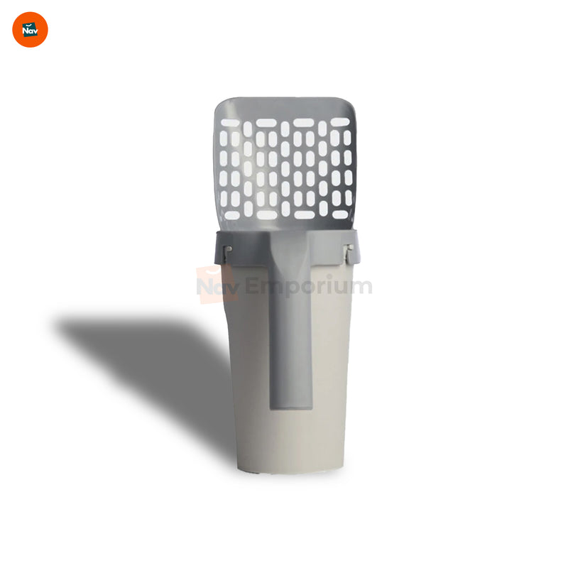 Self-cleaning cat litter scoop