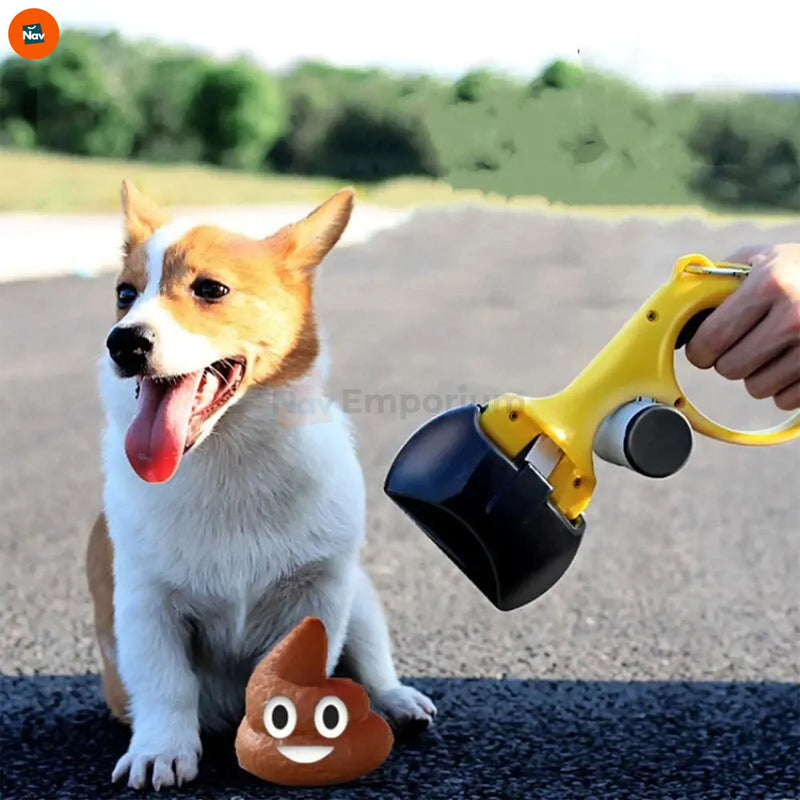  Lifestyle shot enjoying walk with portable pooper scooper