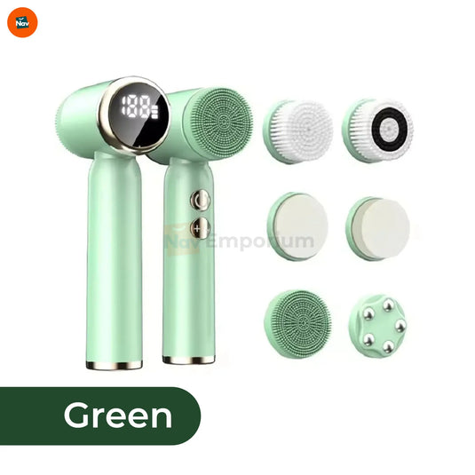  Infographic with callouts shows hot cold facial brush
