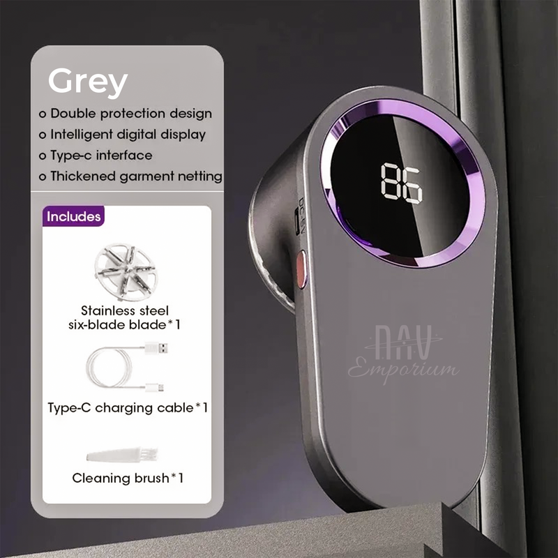 USB fabric shaver gray