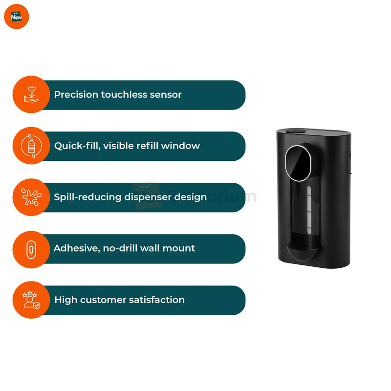Stats infographic for touchless mouthwash dispenser performance results.   