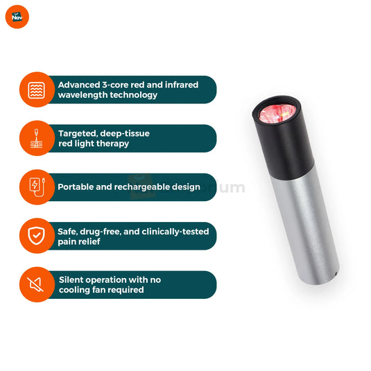  Stats infographic showing pain relief light effectiveness data. 