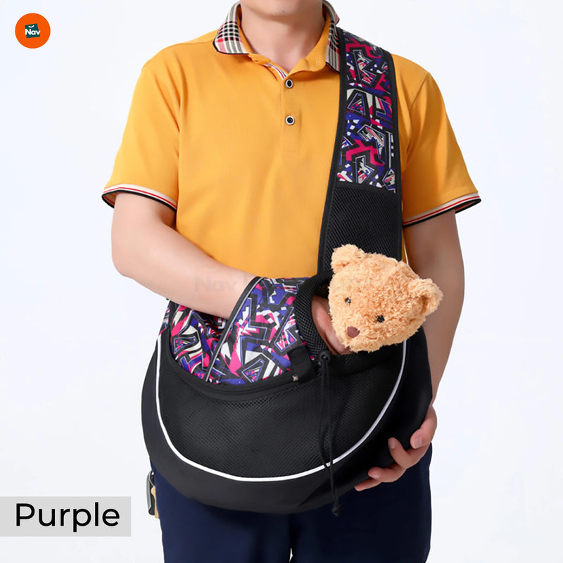Walking with pet in sling 