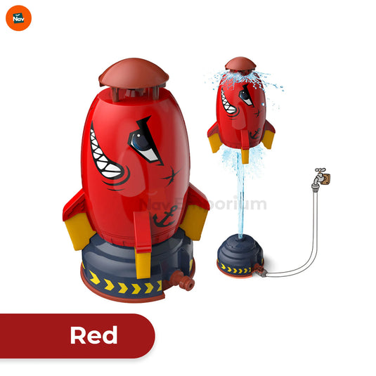  Variant view of rocket sprinkler toy color red