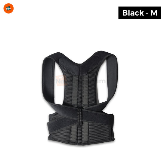 User adjusting PosturePerfect back brace for comfort 