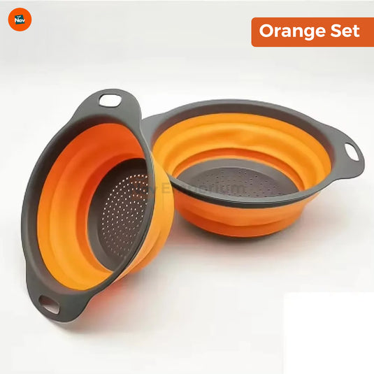 Compact storage silicone colander 