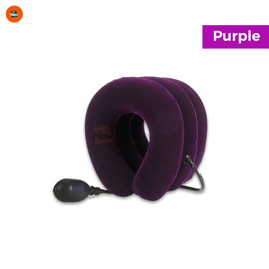 Neck traction device in use 