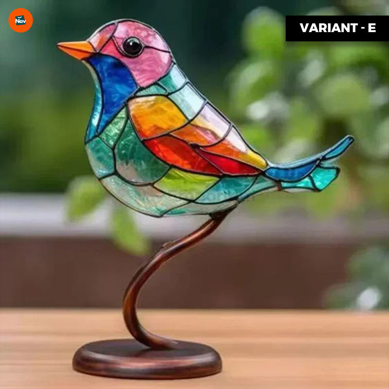 Handcrafted radiant glass bird