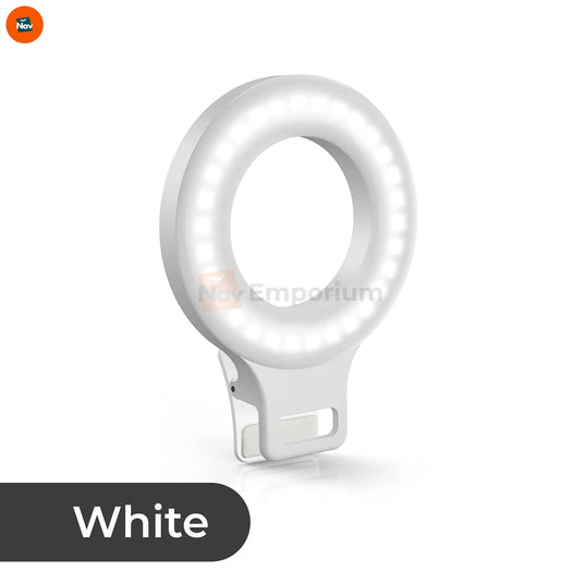 White light bulb with a clip on a white background