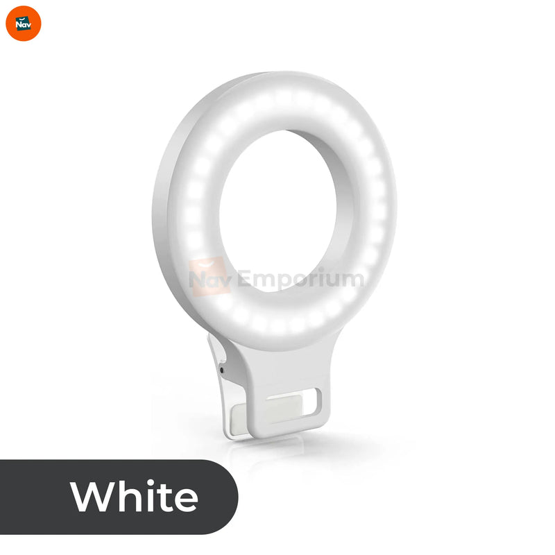 White light bulb with a clip on a white background