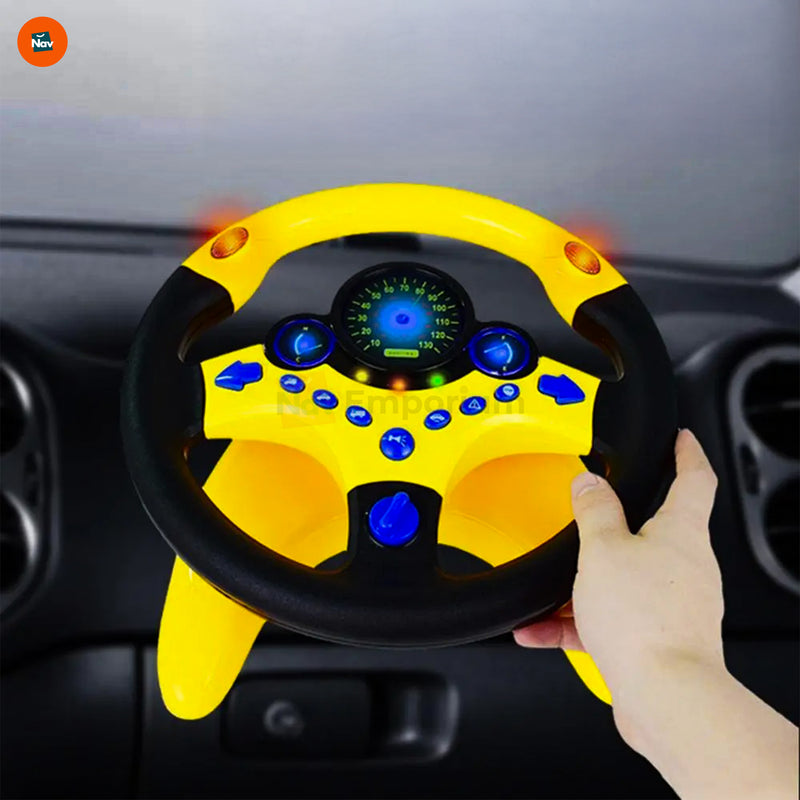 Toddler Engaging with FunDrive Steering Wheel 